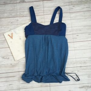 lululemon womens 8 blue space dye tank top built i